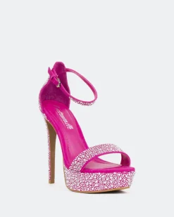 Platform|High Heels-L'INTERVALLE Rinna, Fucshia Suede/Suède Fucshia