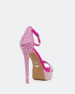 Platform|High Heels-L'INTERVALLE Rinna, Fucshia Suede/Suède Fucshia