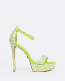 Platform|High Heels-L'INTERVALLE Rinna, Green Suede/Suède Vert