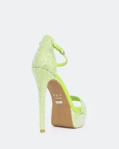Platform|High Heels-L'INTERVALLE Rinna, Green Suede/Suède Vert