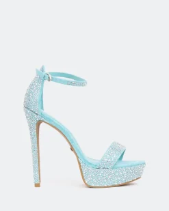 Platform|High Heels-L'INTERVALLE Rinna, Turquoise Suede/Suède Tur.