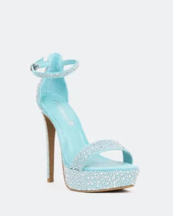 Platform|High Heels-L'INTERVALLE Rinna, Turquoise Suede/Suède Tur.