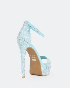 Platform|High Heels-L'INTERVALLE Rinna, Turquoise Suede/Suède Tur.
