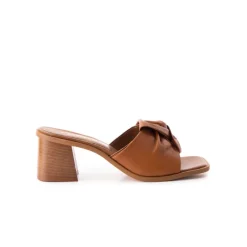 Mid Heels|Mules-L'INTERVALLE Rivoli Cognac Leather