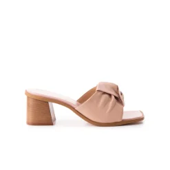 Mid Heels|Mules-L'INTERVALLE Rivoli Pink Leather