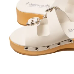 Wood Sandals-L'INTERVALLE Ronja White Leather