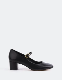 Mary-jane-L'INTERVALLE Rosalba Black Leather