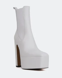 Platform|Ankle Boots-L'INTERVALLE Rosen White Leather