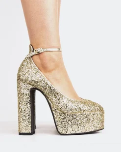 Platforms-L'INTERVALLE Runway Gold Glitter