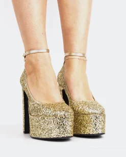 Platforms-L'INTERVALLE Runway Gold Glitter