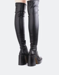 Over-the-knee|Stretch-L'INTERVALLE Safron Black Stretch