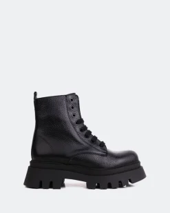 Ankle Boots-L'INTERVALLE Sainz Black Leather