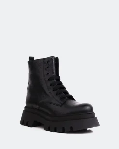 Ankle Boots-L'INTERVALLE Sainz Black Leather