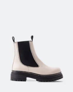 Chelsea|Ankle Boots-L'INTERVALLE Salinas Off White Leather
