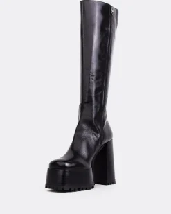 Platform|Tall Boots-L'INTERVALLE Saylor Black Leather