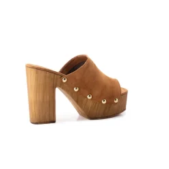 Wood Sandals-L'INTERVALLE Selma Tan Suede