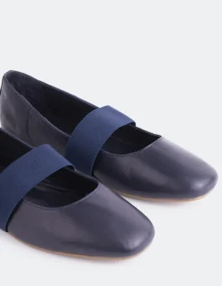 Ballerinas-L'INTERVALLE Seraphina Navy Leather
