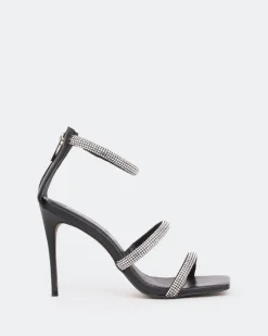 High Heels-L'INTERVALLE Shamari, Black Leather/Cuir Noir