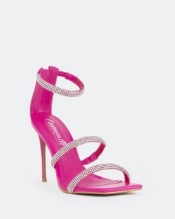 High Heels-L'INTERVALLE Shamari, Fucshia Leather/Cuir Fucshia