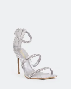 High Heels-L'INTERVALLE Shamari, Silver Leather/Cuir Argenté