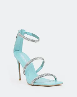 High Heels-L'INTERVALLE Shamari, Turquoise Leather/Cuir Turq.