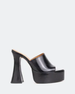 Platform-L'INTERVALLE Shore Black Leather/Cuir Noir