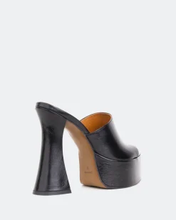 Platform-L'INTERVALLE Shore Black Leather/Cuir Noir