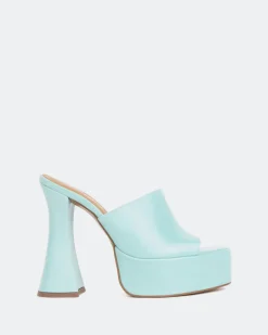 Platform-L'INTERVALLE Shore Blue Leather/Cuir Bleu