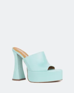 Platform-L'INTERVALLE Shore Blue Leather/Cuir Bleu