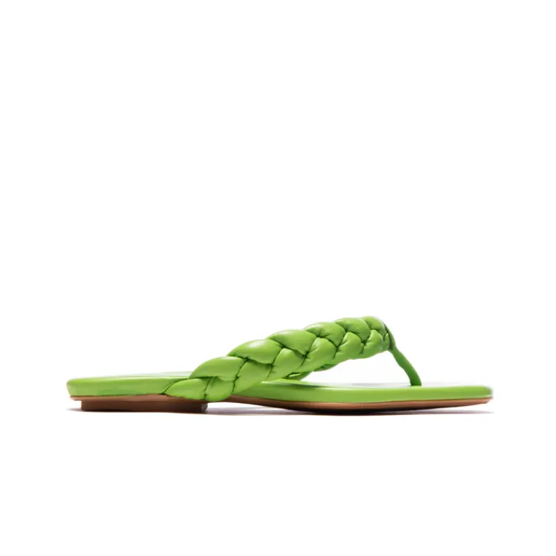 Flats-L'INTERVALLE Sirocco Green Leather