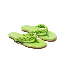 Flats-L'INTERVALLE Sirocco Green Leather