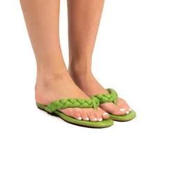 Flats-L'INTERVALLE Sirocco Green Leather