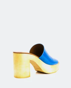 Wood Sandals-L'INTERVALLE Snicker Blue Leather