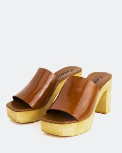 Wood Sandals-L'INTERVALLE Snicker Tan Leather