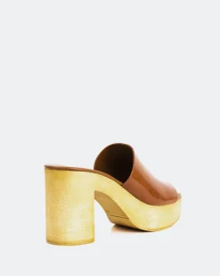 Wood Sandals-L'INTERVALLE Snicker Tan Leather