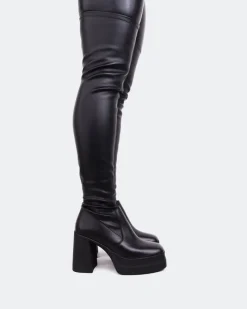 Over-the-knee|Stretch-L'INTERVALLE Sofo Black Stretch