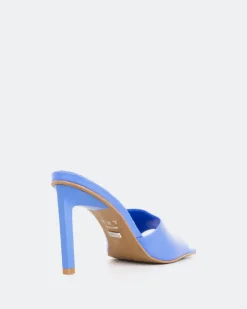 Mules-L'INTERVALLE Sosua, Blue Leather/Cuir Bleu
