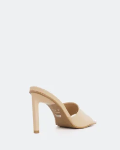 Mules-L'INTERVALLE Sosua, Camel Leather/Cuir Chameau