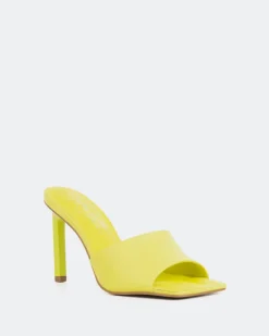 Mules-L'INTERVALLE Sosua, Yellow Leather/Cuir Jaune