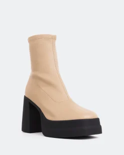 Platform|Ankle Boots-L'INTERVALLE Spagna Camel Stretch