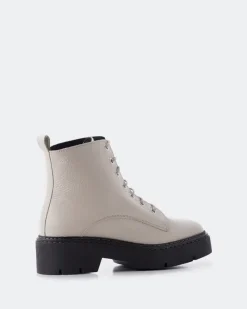 Ankle Boots-L'INTERVALLE Springfield, Off White Leather