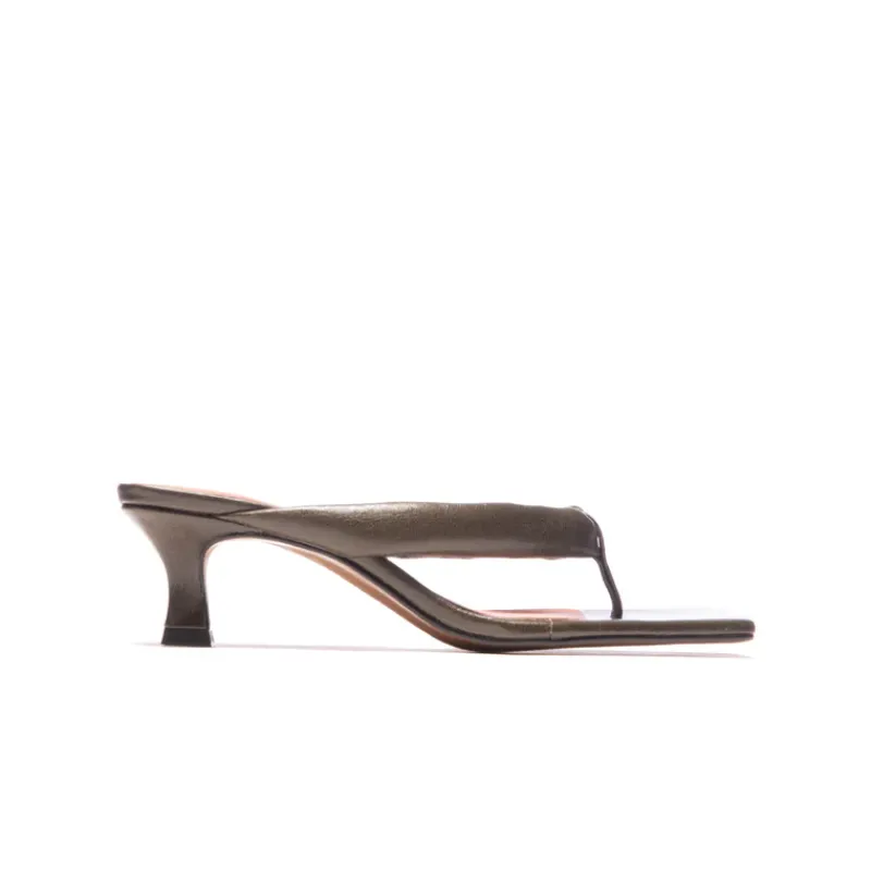 Mid Heels-L'INTERVALLE Spritz Khaki Leather