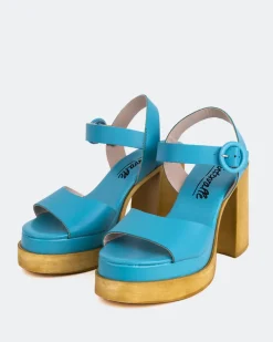 Wood Sandals|Platform-L'INTERVALLE Starburst Blue Leather