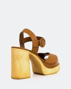 Wood Sandals|Platform-L'INTERVALLE Starburst Tan Leather