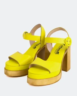 Wood Sandals|Platform-L'INTERVALLE Starburst Yellow Leather