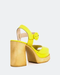 Wood Sandals|Platform-L'INTERVALLE Starburst Yellow Leather