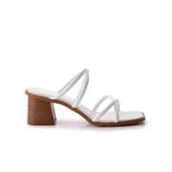 Mid Heels|Mules-L'INTERVALLE Strada White Leather