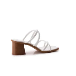 Mid Heels|Mules-L'INTERVALLE Strada White Leather