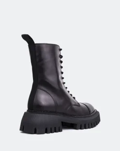 Lace-up|Ankle Boots-L'INTERVALLE Styles Black Leather