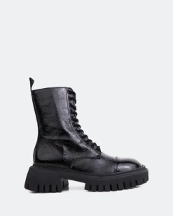 Lace-up|Ankle Boots-L'INTERVALLE Styles Black Naplack